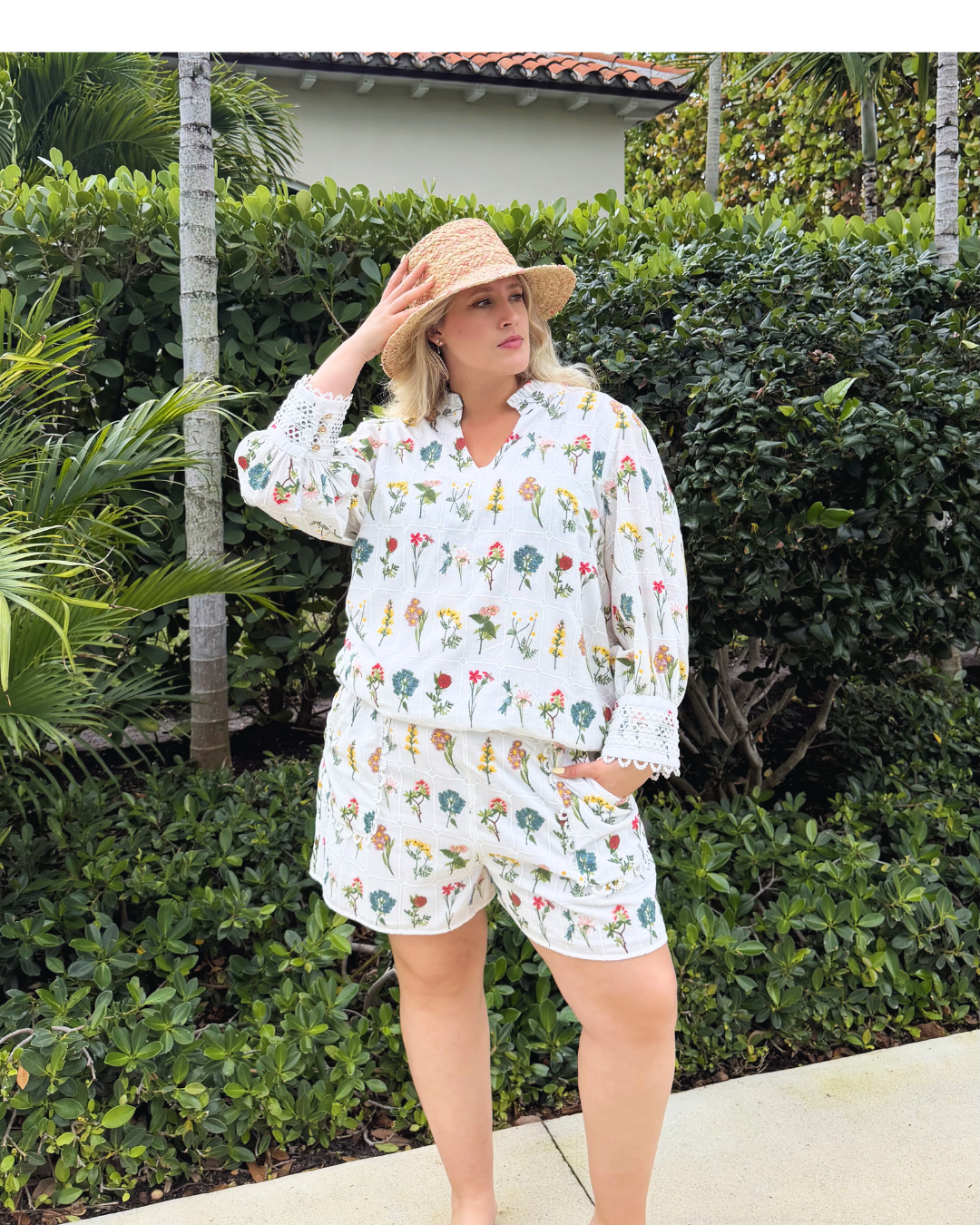 NOVA BRODERIE ANGLAISE SHORTS plus-size - AMOUR781