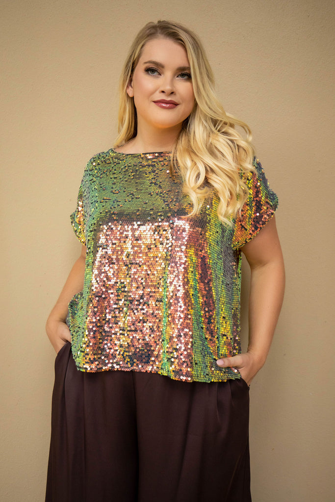 SUNSET SEQUIN BLOUSE - AMOUR781