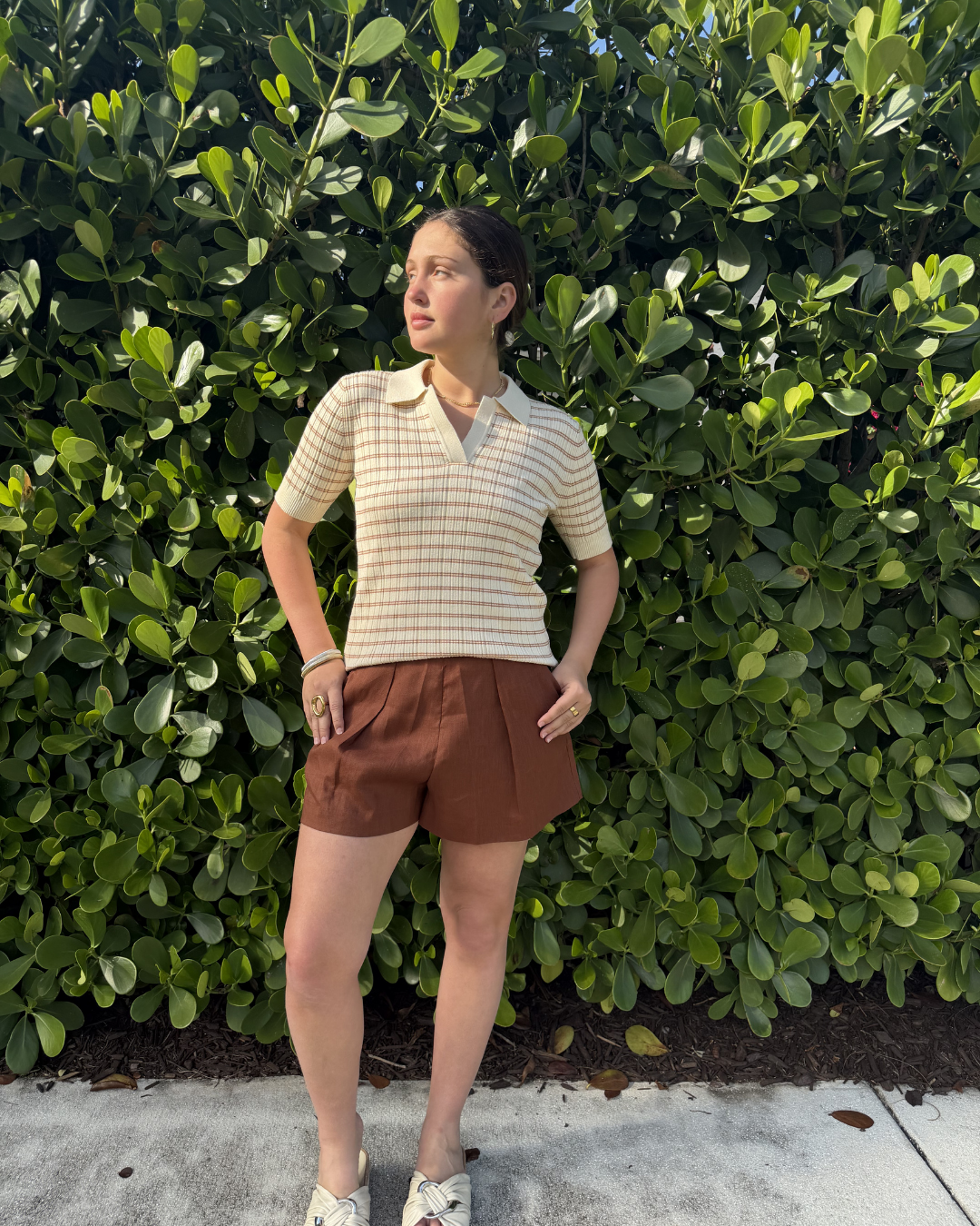 Stripe Polo plus-size - AMOUR781