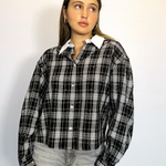 Cropped Stardust Shirt with Contrasting Collar plus-size - AMOUR781