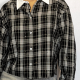 Cropped Stardust Shirt with Contrasting Collar plus-size - AMOUR781