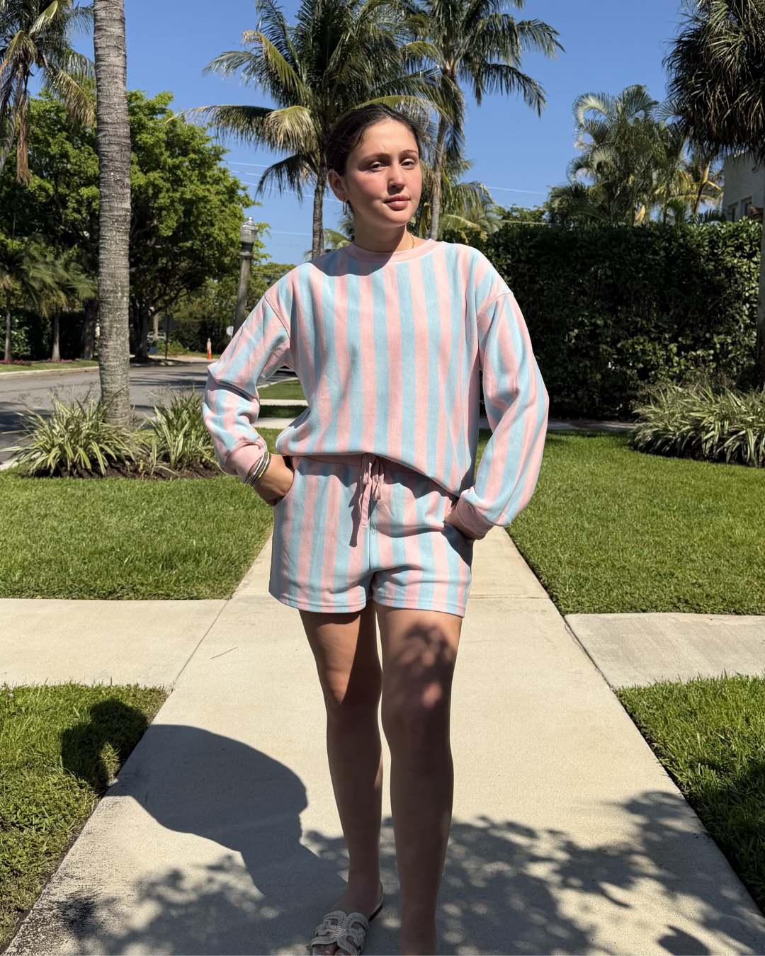 STRIPED FRENCH TERRY SWEATSHIRT plus-size - AMOUR781