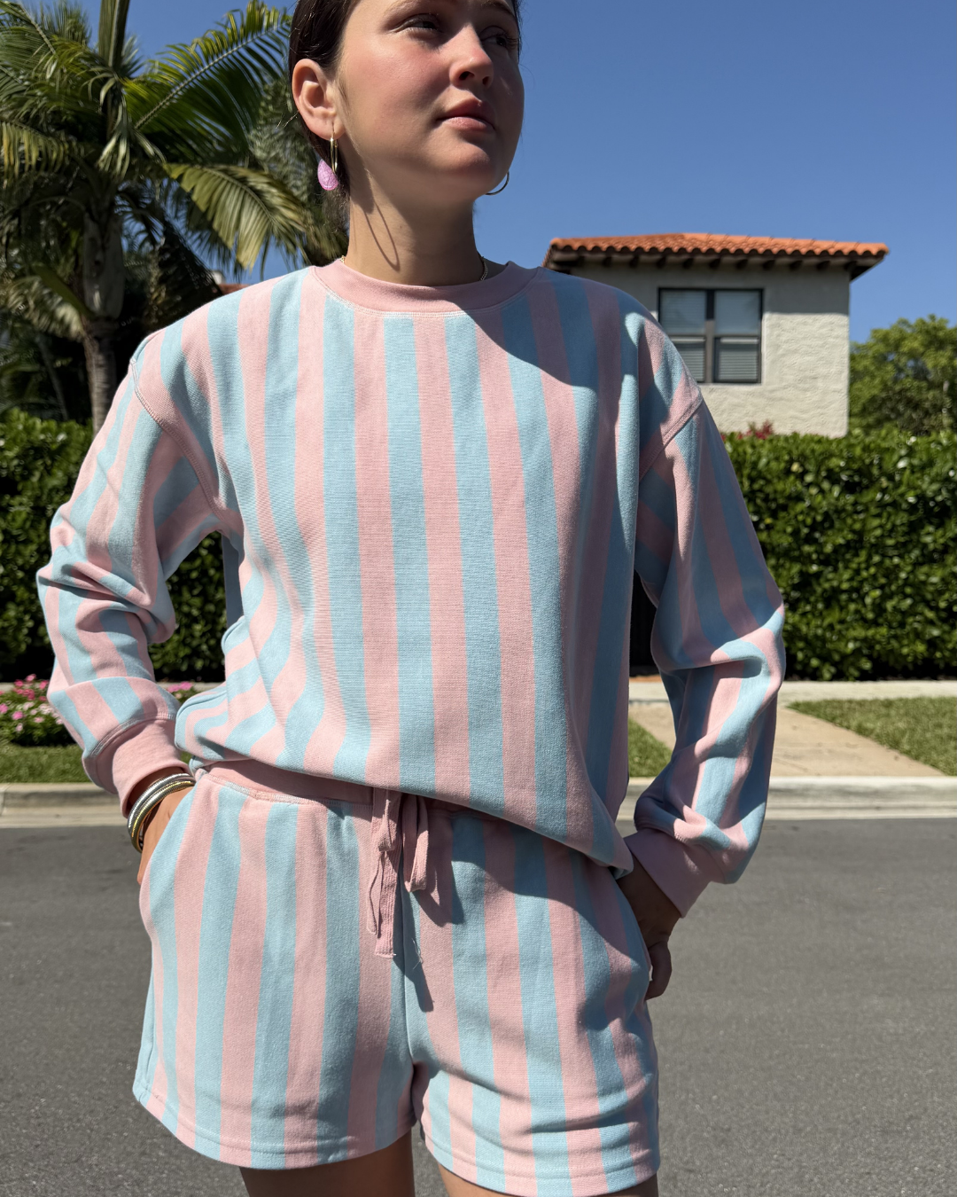 STRIPED FRENCH TERRY SWEATSHIRT plus-size - AMOUR781