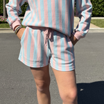 STRIPED FRENCH TERRY SHORTS plus-size - AMOUR781