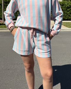 STRIPED FRENCH TERRY SHORTS plus-size - AMOUR781