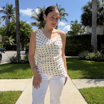 CREAM POLKA DOT TOP plus-size - AMOUR781