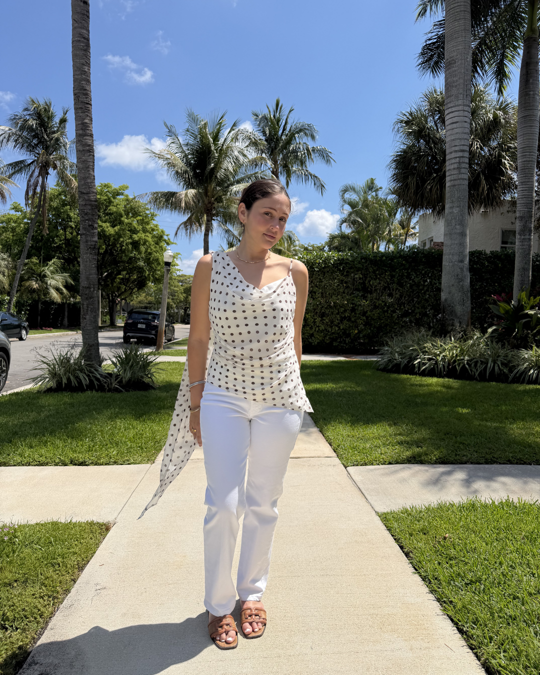 CREAM POLKA DOT TOP plus-size - AMOUR781