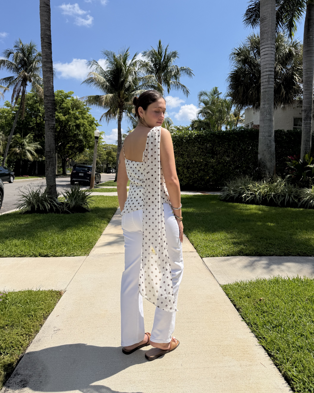 CREAM POLKA DOT TOP plus-size - AMOUR781