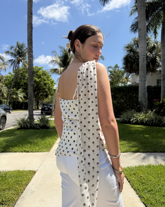 CREAM POLKA DOT TOP plus-size - AMOUR781