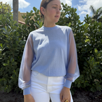 Sheer long sleeve top plus-size - AMOUR781