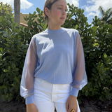 Sheer long sleeve top plus-size - AMOUR781