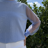 Sheer long sleeve top plus-size - AMOUR781