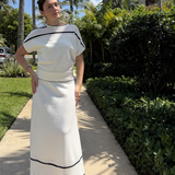 Skirt with Navy Stripe plus-size - AMOUR781