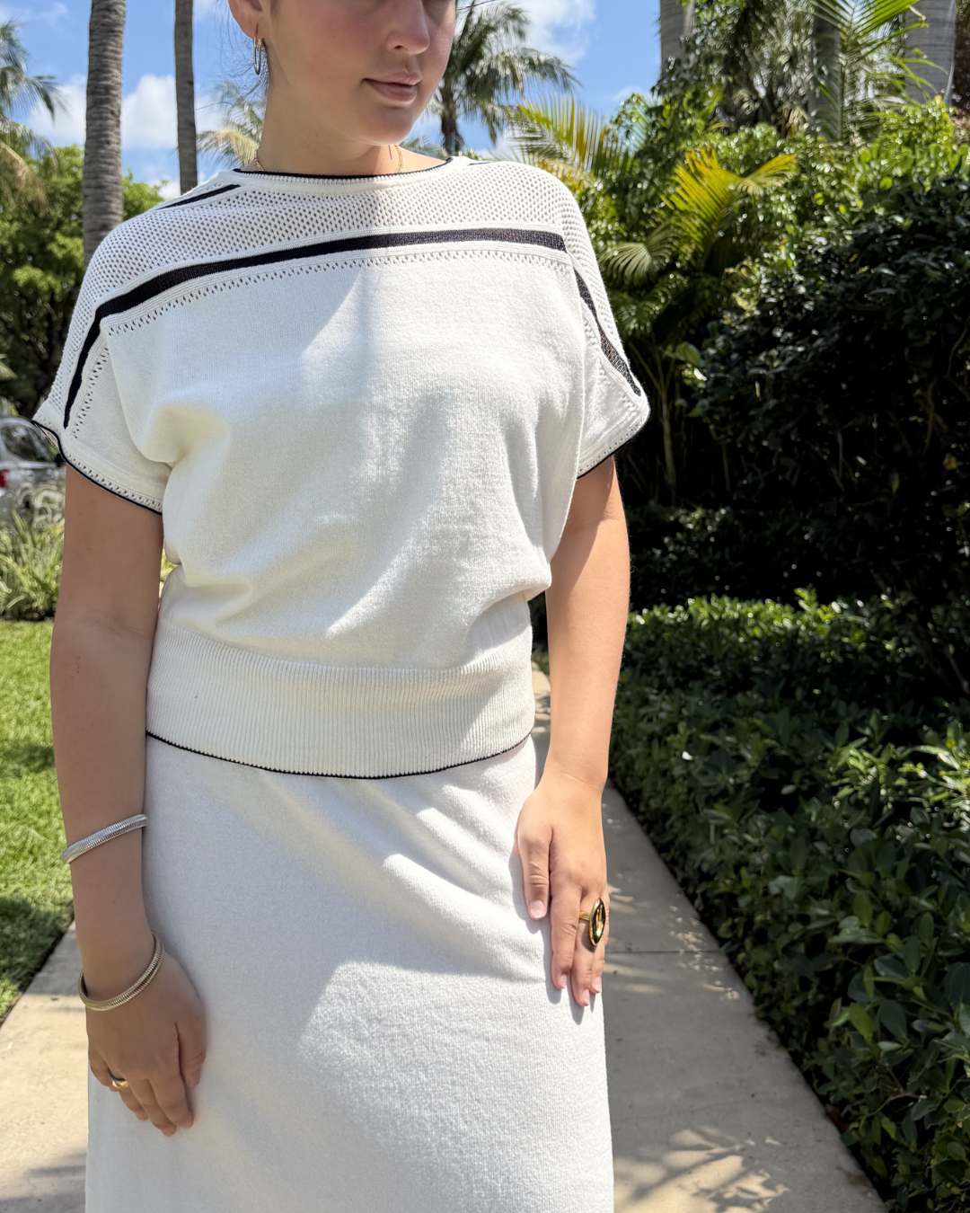 Shirt with Navy Stripe plus-size - AMOUR781