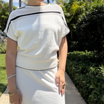 Shirt with Navy Stripe plus-size - AMOUR781