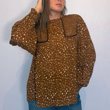 TIARA TOP- Brown dots plus-size - AMOUR781