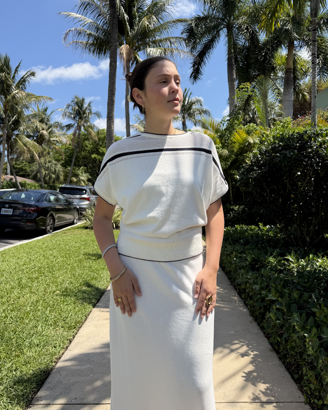 Shirt with Navy Stripe plus-size - AMOUR781