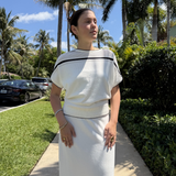 Shirt with Navy Stripe plus-size - AMOUR781