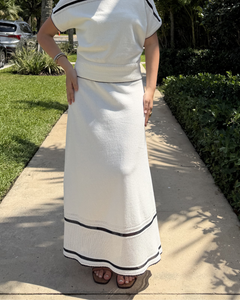 Skirt with Navy Stripe plus-size - AMOUR781