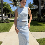 BLUE GINGHAM SHIRT plus-size - AMOUR781