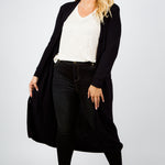 COTTON / CASHMERE BELTED RIBBED LONG CARDIGAN - AMOUR781