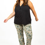 SLEEVELESS V-NECK WITH TUCKS plus-size - AMOUR781