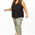 SLEEVELESS V-NECK WITH TUCKS plus-size - AMOUR781