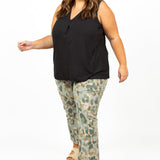 SLEEVELESS V-NECK WITH TUCKS plus-size - AMOUR781