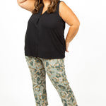 SLEEVELESS V-NECK WITH TUCKS plus-size - AMOUR781