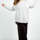 COCOON WOOL BLEND OVERSIZE BLOUSE plus-size - AMOUR781