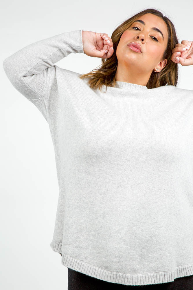COCOON WOOL BLEND OVERSIZE BLOUSE plus-size - AMOUR781
