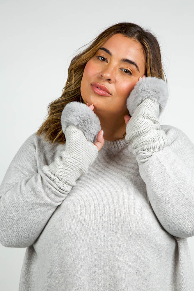 ARMWARMERS with FAUX FUR plus-size - AMOUR781