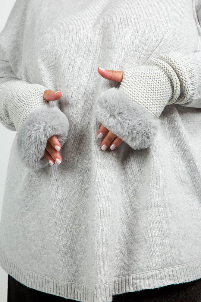 ARMWARMERS with FAUX FUR plus-size - AMOUR781