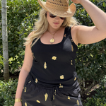 BLACK SHELL RIB TANK plus-size - AMOUR781