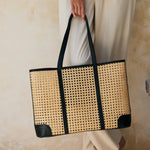LARGE RATTAN CANE WEAVE HANDBAG plus-size - AMOUR781