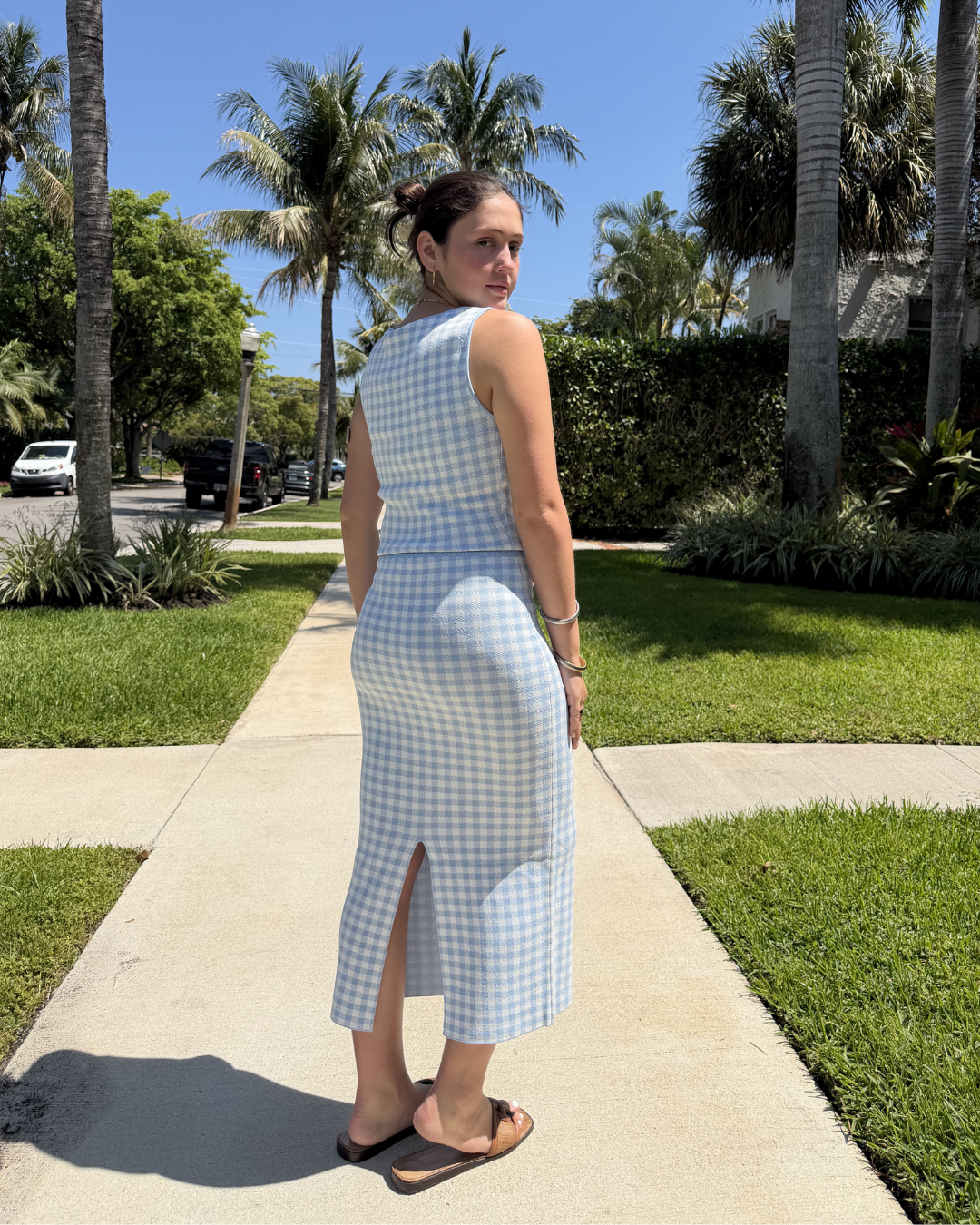 BLUE GINGHAM SKIRT plus-size - AMOUR781