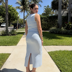 BLUE GINGHAM SKIRT plus-size - AMOUR781