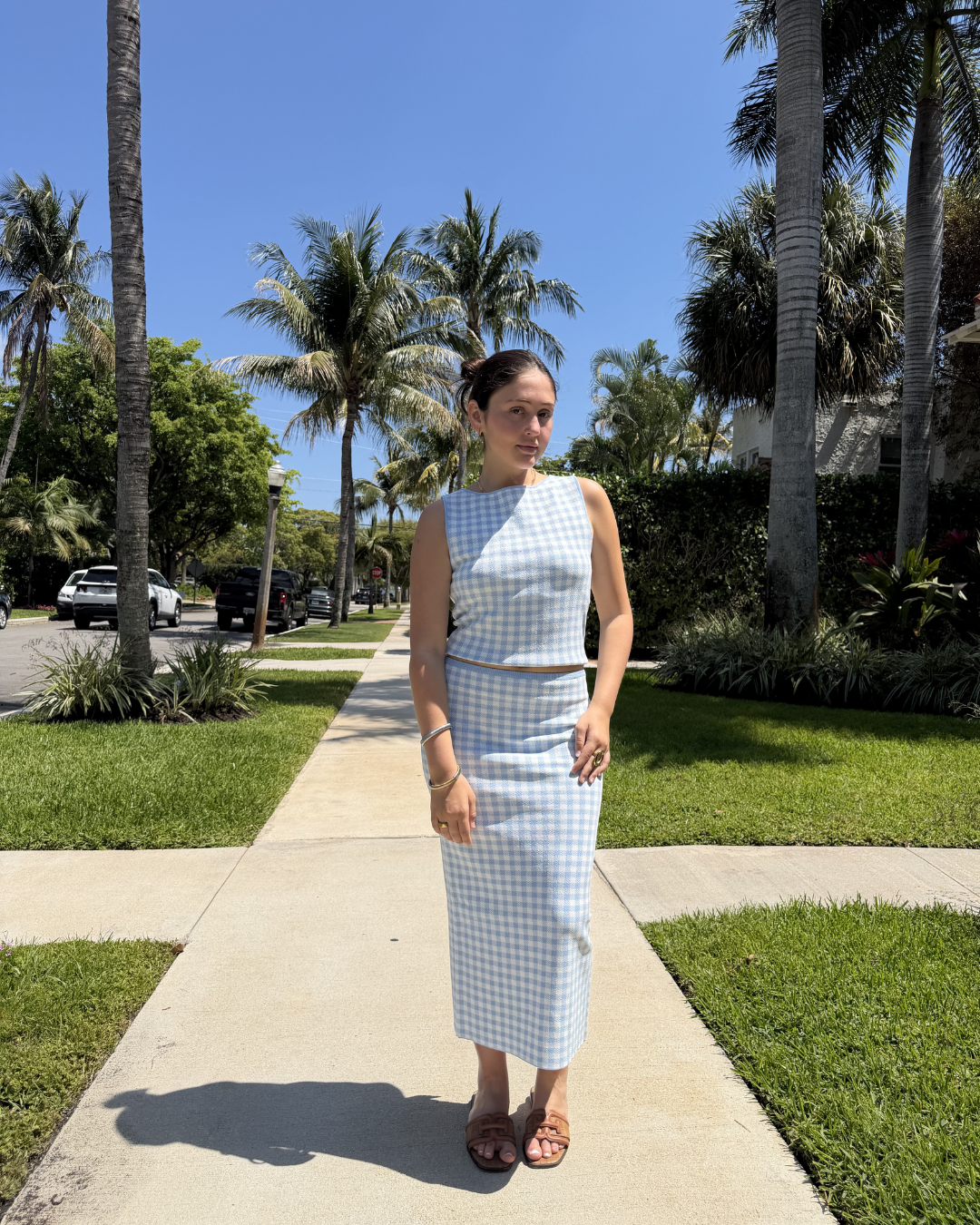 BLUE GINGHAM SKIRT plus-size - AMOUR781