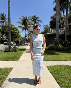 BLUE GINGHAM SKIRT plus-size - AMOUR781