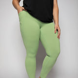 TAPERED BAND ESSENTIAL SOLID HIGH WAISTED LEGGING - AMOUR781
