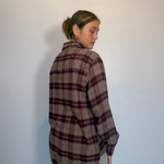 Grey and burgundy Check plus-size - AMOUR781