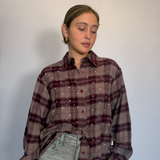 Grey and burgundy Check plus-size - AMOUR781