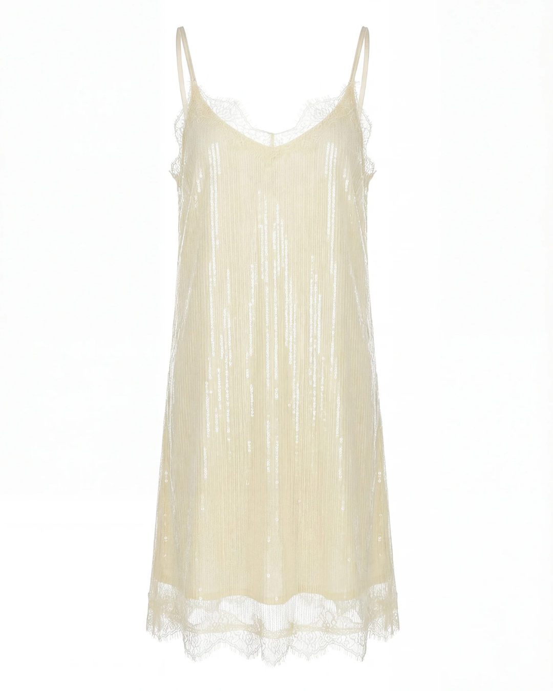 Lace Trim Sequin Dress plus-size - AMOUR781