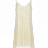 Lace Trim Sequin Dress plus-size - AMOUR781