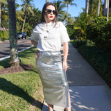 Silver Sequin Skirt plus-size - AMOUR781
