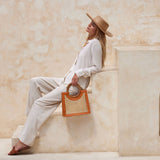 ROUND HANDLE RATTAN CANE WEAVE plus-size - AMOUR781