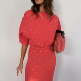 Coral Plisse Tilly Dress plus-size - AMOUR781