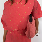 Coral Plisse Tilly Dress plus-size - AMOUR781