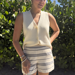 Woven Striped shorts plus-size - AMOUR781