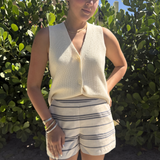 Woven Striped shorts plus-size - AMOUR781